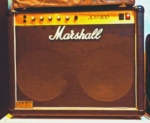 No simulatore, no Pod, ma hardware: questo e' il nostro Marshall JCM800, un ampli per chitarra a singolo canale da 50W totalmente valvolare. Classe 1980. Un'altra storia e un altro suono, di gran classe.
