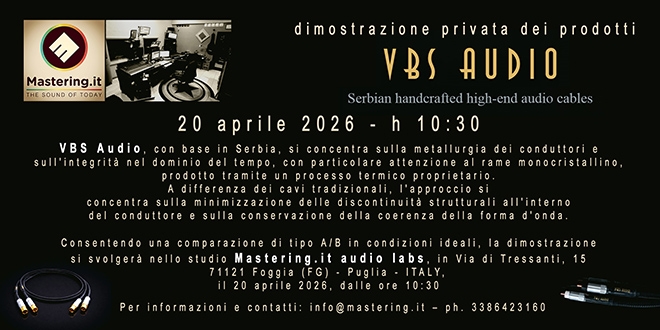 VBS Audio - Dimostrazione privata il 20 aprile 26