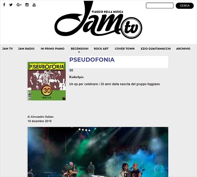 JamTv - Dec 19 2019 - Pseudofonia, un EP per celebrare i 30 anni dalla nascita del gruppo foggiano