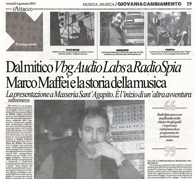 l′Attacco - Jan 04 2013 - Dal Mitico VBG Audio Labs a RadioSpia