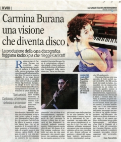 La Gazzetta del Mezzogiorno - Feb 10 2015 - Carmina Burana, una visione che diventa disco