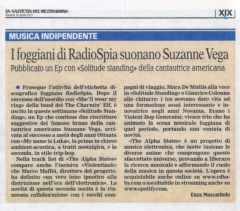 La Gazzetta del Mezzogiorno - Apr 16 2013 - I foggiani di RadioSpia suonano Suzanne Vega