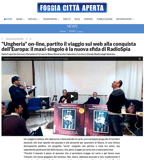 Foggia Città Aperta - 10/03/2016 - Ungheria on-line, partito il viaggio sul web alla conquista dell'Europa