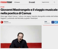 FoggiaToday - Apr 26 2017 - Giovanni Mastrangelo e il viaggio musicale nella poetica di Camus