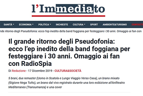 l'Immediato - Dec 17 2019 - Il grande ritorno degli Pseudofonia