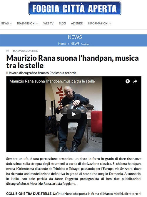 Foggia Città Aperta - Feb 15 2018 - Maurizio Rana suona l'handpan, musica tra le stelle